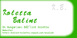 koletta balint business card